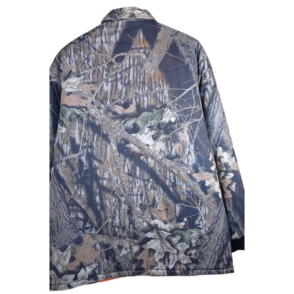 BushMaster Size Large Reversible Camouflage Hunting Jacket with Blaze Orange - Picture 4 of 6